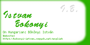 istvan bokonyi business card
